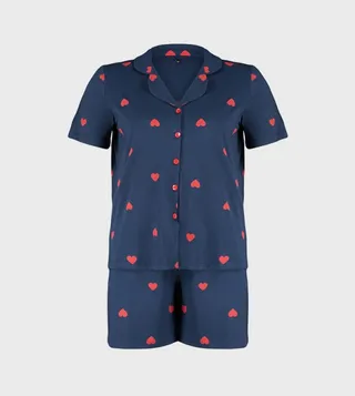 Printed Short Sleeves Shorty Pyjama Set
