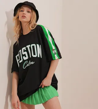 Printed Crew Neck Oversized T-Shirt