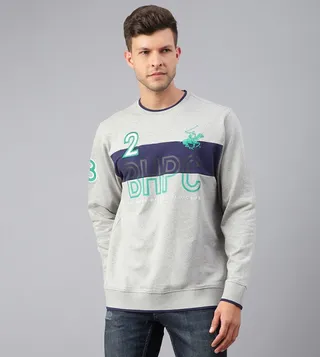 Logo Embroidered Crew Neck Sweatshirt