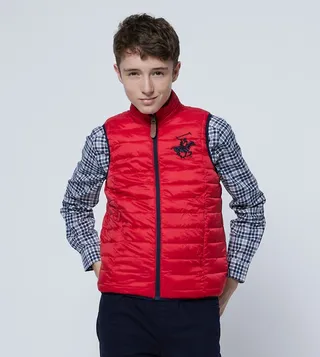Quilted Logo Embroidered Reversible Vest