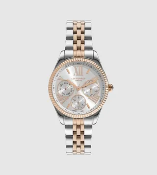 Multifunction Silver-Rose Gold Dial Watch