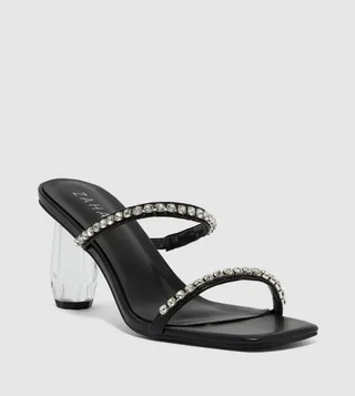 Square Toe Embellished Heels