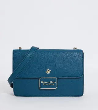Logo Detail Textured Crossbody Bag