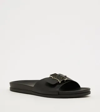 Hardware Leather Slide Sandals