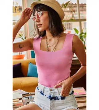 Square Neck Knit Top