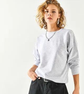 Solid Long Sleeves Sweatshirt