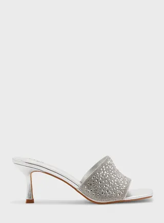 One Strap Mid Heel Sandals