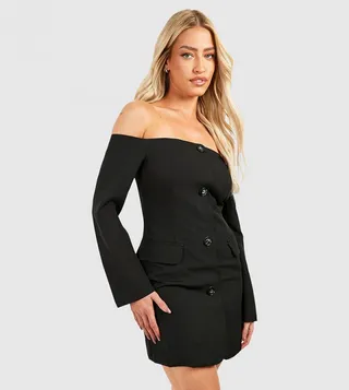 Bardot Button Detail Blazer Dress