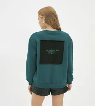 Printed Basic Knit Raised Sweatshirt