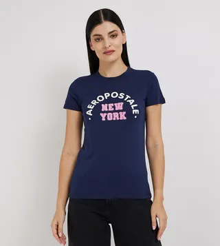 Aero Women Logo Printed Regular Fit T-Shirt
