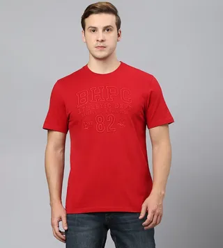 Embroidered Front Crew Neck T-Shirt