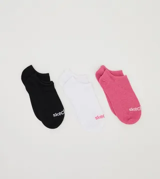 Girl's 3 Pack Logo Detail No Show Socks