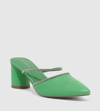 Pointed Toe Heeled Mules