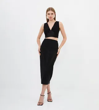 Knit Midi Bodycon Skirt