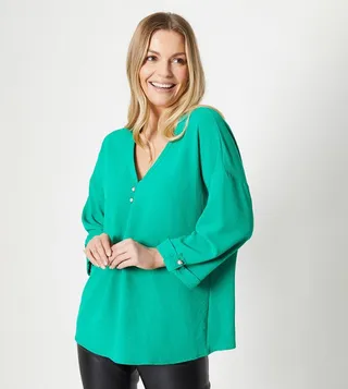 Tall Pearl Button Longline Shirt