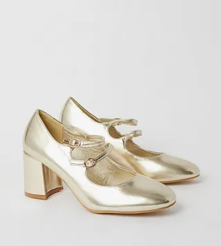 Delta High Block Heel Mary Jane Court Shoes