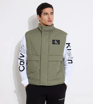 Logo Embroidered Transitional Vest Jacket