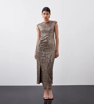 Stretch Sequin Midaxi Dress