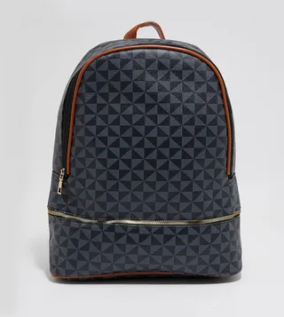 Printed Zippered Backpack