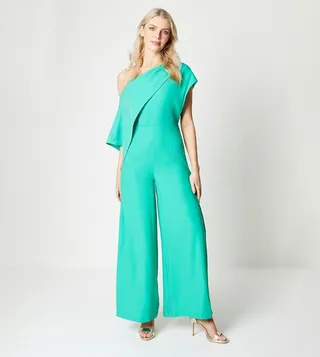 Drape One Shoulder Wide Leg Jumpsuit