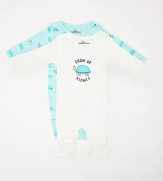 Pack Of 2 Open Foot Sleepsuits