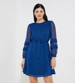 Aero Girl's Lurex Woven Mini Dress