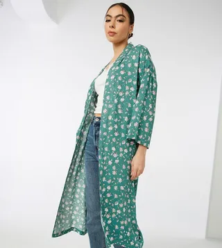 Floral Print Long Sleeves Kimono