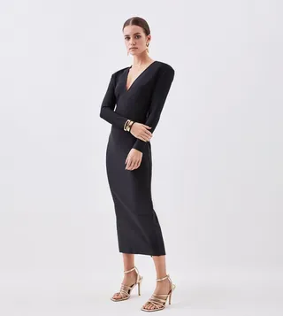 Figure Form Bandage Knit Midaxi Dress
