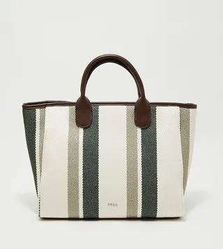 Stripe Patterned Tote Bag