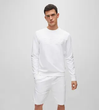 Embossed Logo Crew Neck T-Shirt Sweatshirt