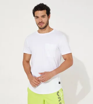 JJENOA Pocket Front Crew Neck T-Shirt