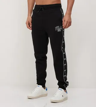 Logo Tape Drawstring Waist Joggers