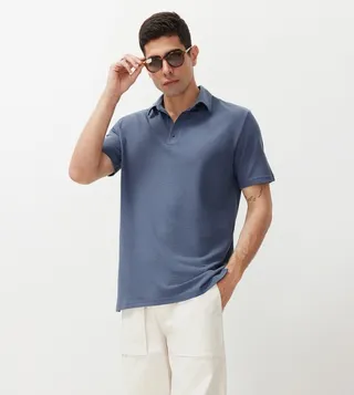 Textured Short Sleeves Polo T-Shirt