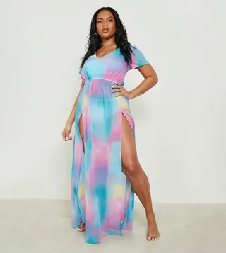 Tie Dye Split Leg Maxi Beach Kaftan