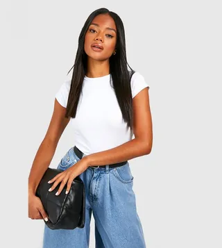 Cap Sleeves Fitted Cotton T-Shirt