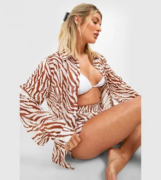 Tiger Shirt and Short Beach Co-Ord Set