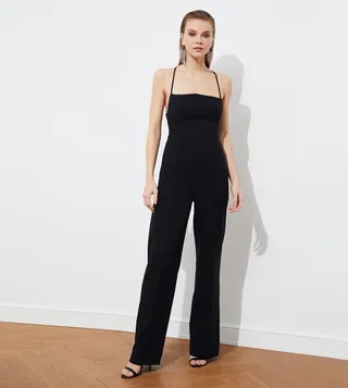 Tie-Up Wide Leg Jumpsuit