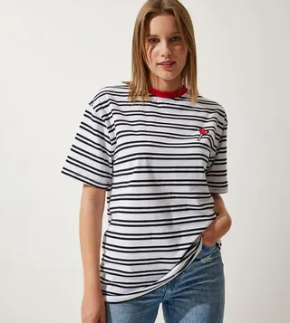 Striped Crew Neck Casual T-Shirt