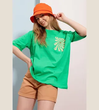 Front and Back Printed Oversized T-Shirt 