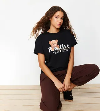 Printed Crew Neck Casual T-Shirt