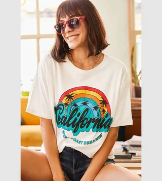 Printed Short Sleeves Oversized T-Shirt