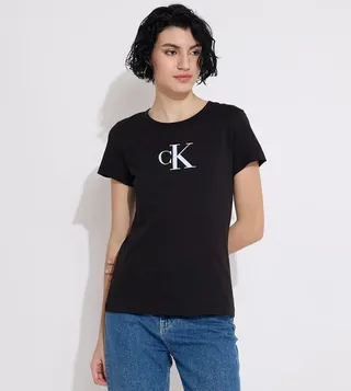 Monogram Print Slim Fit T-Shirt