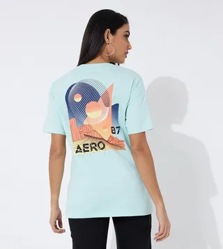 Aero Girl's Front And Back Printed Oversized T-Shirt