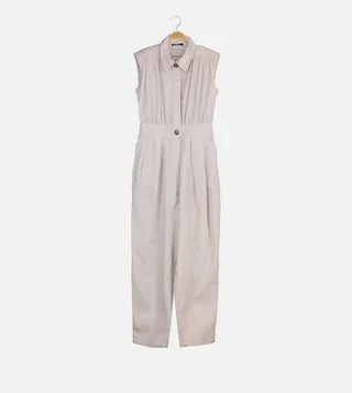 Straight Cut Pleated Jumpsuit