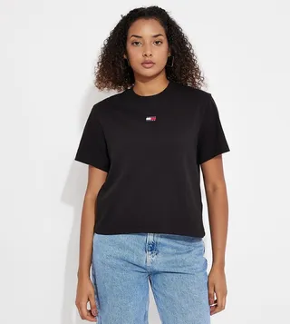 Logo Badge Detail Crew Neck T-Shirt