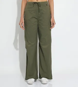 Drawstring Waist Parachute Pants