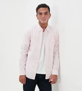 Striped Slim Fit Oxford Button-Up Shirt