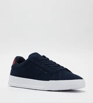 Logo Detail Suede Lace-Up Sneakers