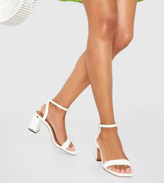 Metal Detail Low Block Heel Sandals