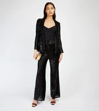Long Sleeves Sequin Blazer